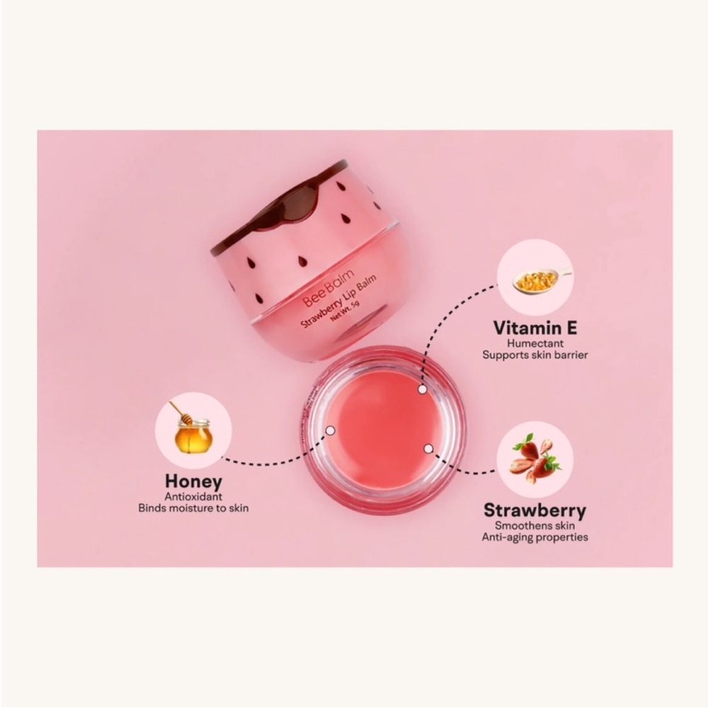 Bee Strawberry Lip Balm - Pink - Picture 2 of 4